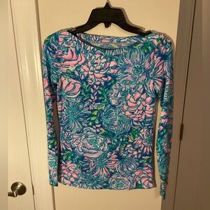 Lilly Pulitzer Aleah Top, XS Floral Long Sleeve Top